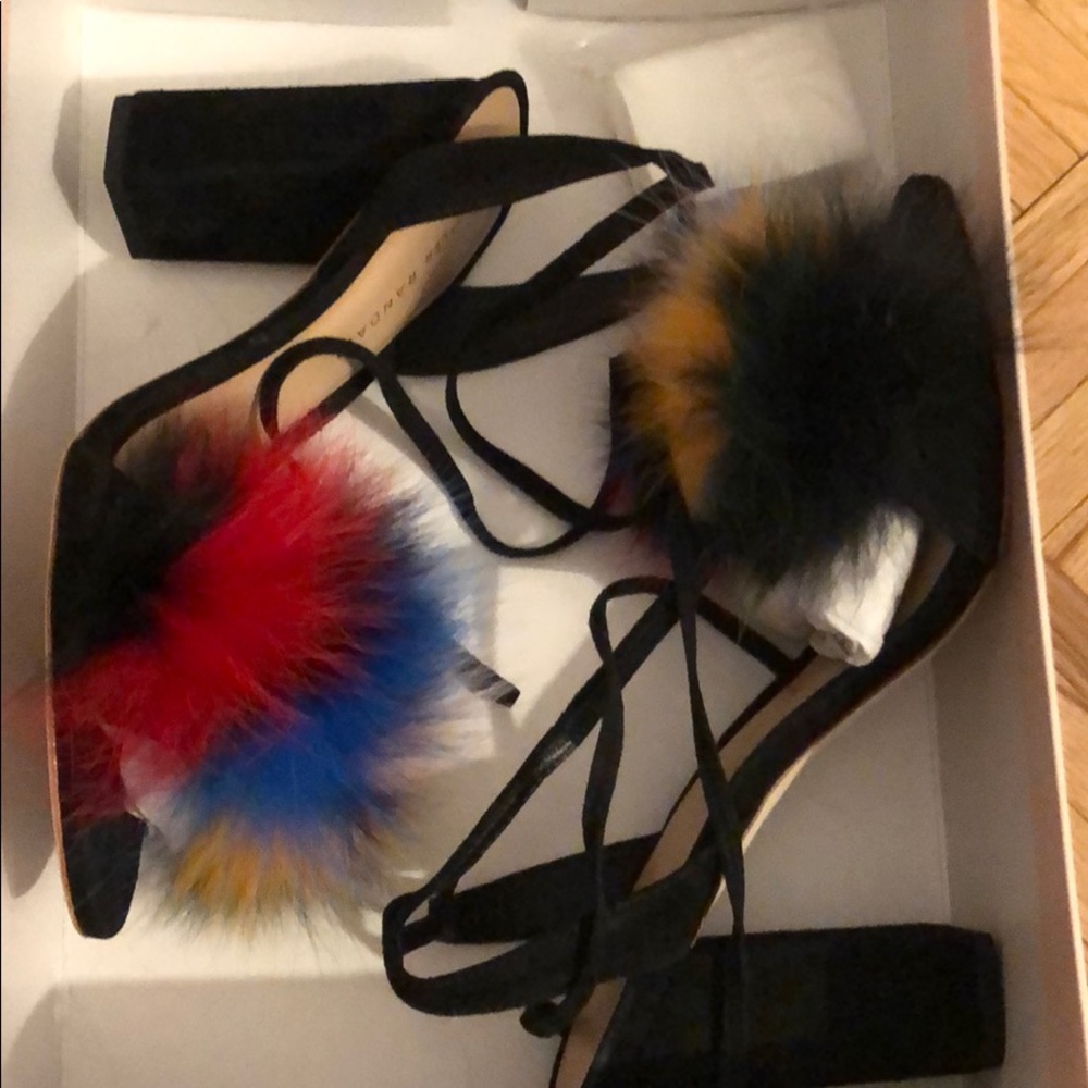 Loeffler Randall Nicolette colorful fur sandals - Picture 8 of 8
